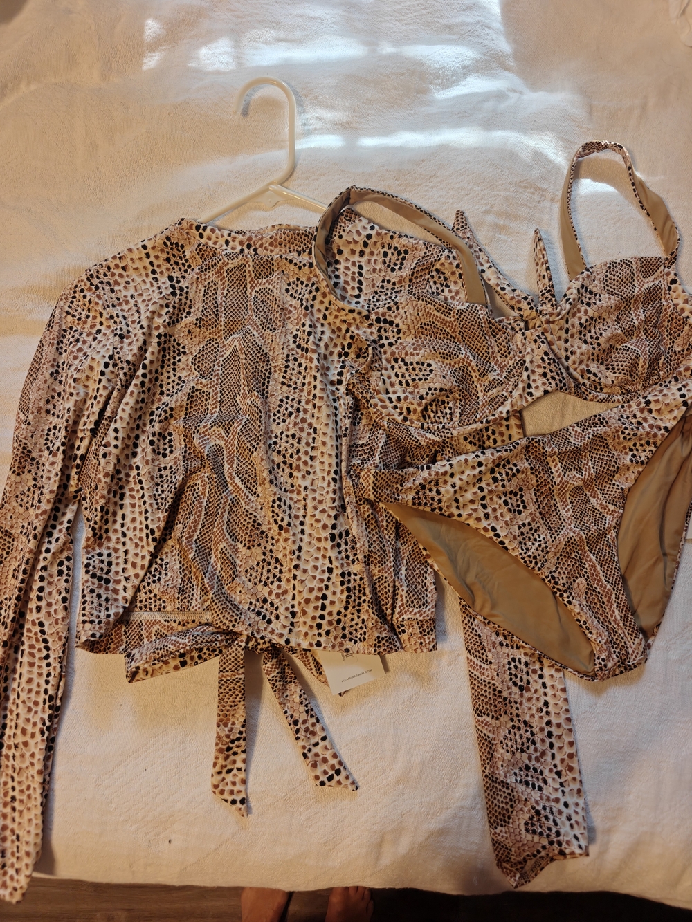 Vitamin A Snakeskin Bikini With Rash Guard